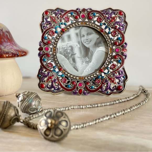 Green Tree Gallery Boho Silver Tone and Gem Colored Frame - Picture 2 of 6